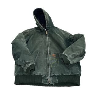 Carhartt J130 Moss Green Active Jacket 2XL Distressed Faded